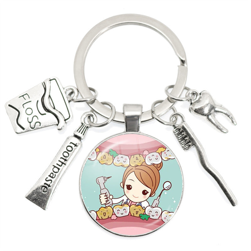 Wholesale Alloy Tooth Shape Keychain